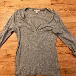 Banana Republic Women's XS 3/4 Length Gray Top